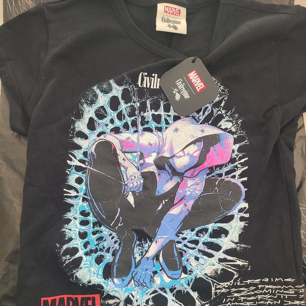 Marvel Black and Blue Spider-Man Graphic Tee